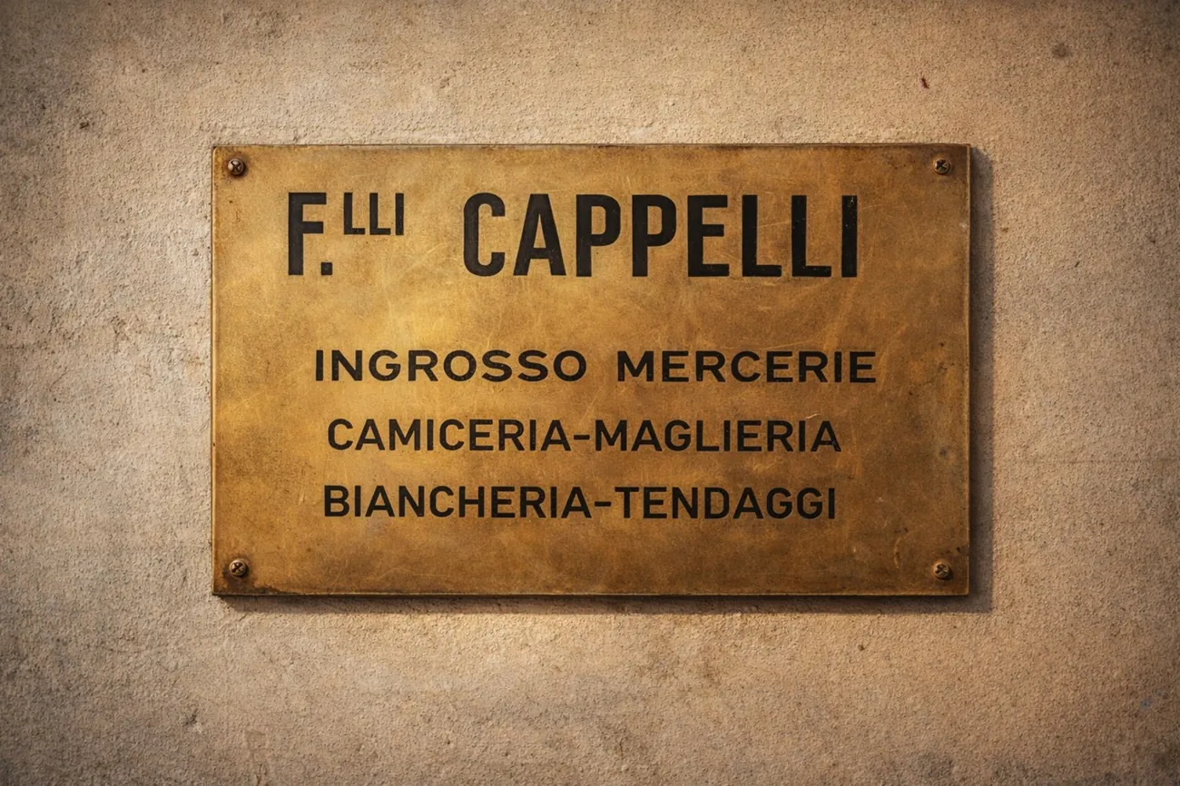 Targa storica F.lli Cappelli, origine di Centro Maglia